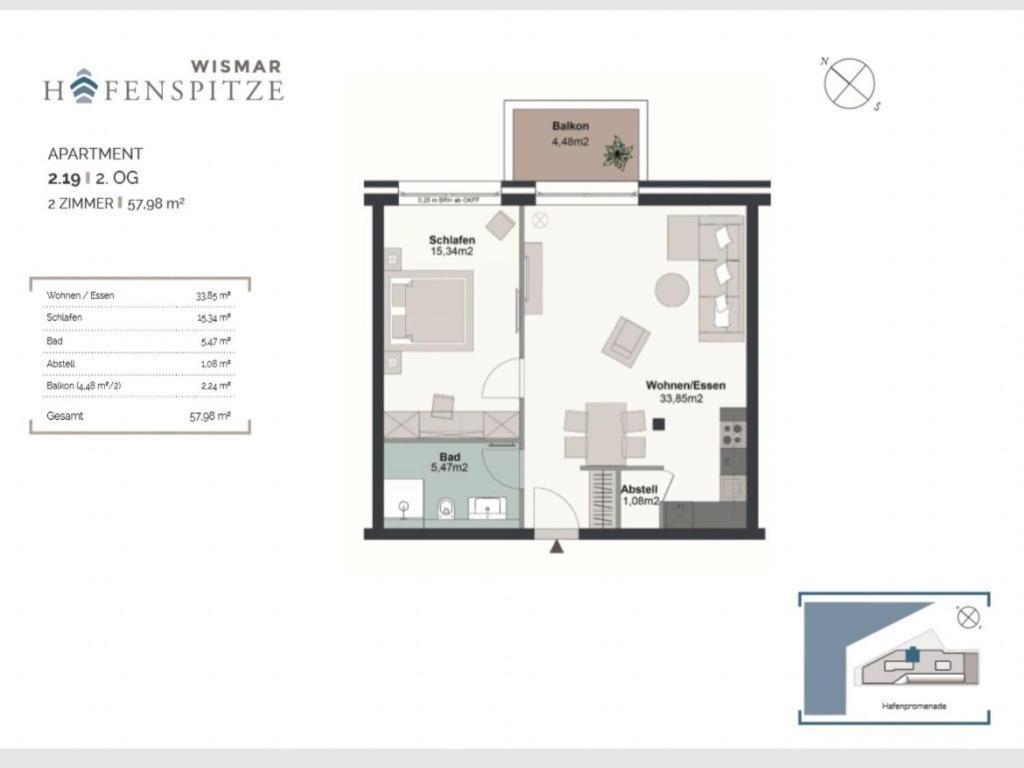 Hafenspitze App 19 Apartment Wismar Bagian luar foto